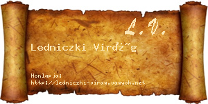 Ledniczki Virág névjegykártya